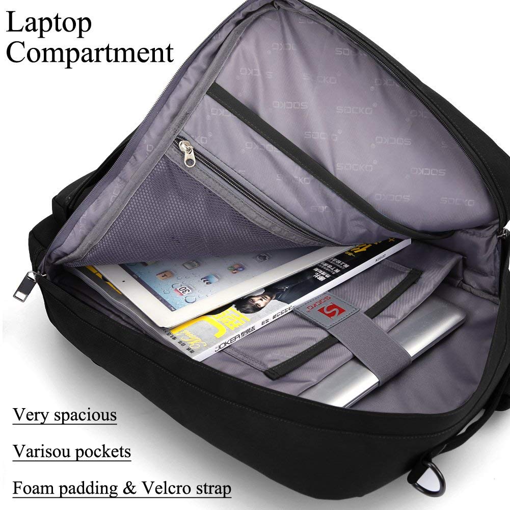 Superior Digital News - Socko 18.4 Inch Laptop Backpack with Side Handle and Shoulder Straps - Interior