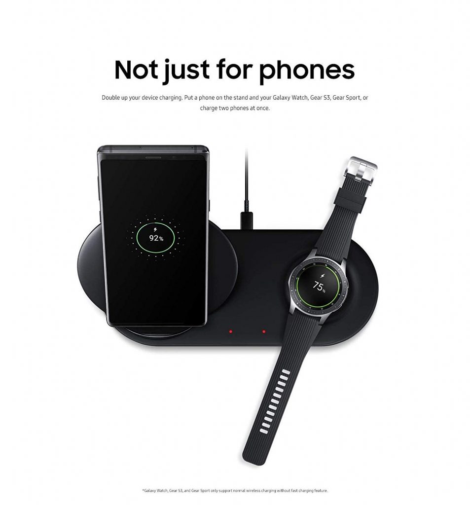 Samsung Wireless Charger Duo Wireless Charger for phones and Galaxy Watch