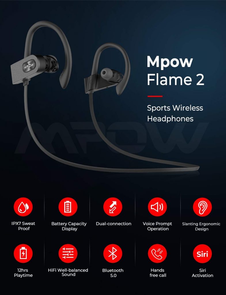 MPOW Flame 2 Bluetooth Sport Earphones - Features