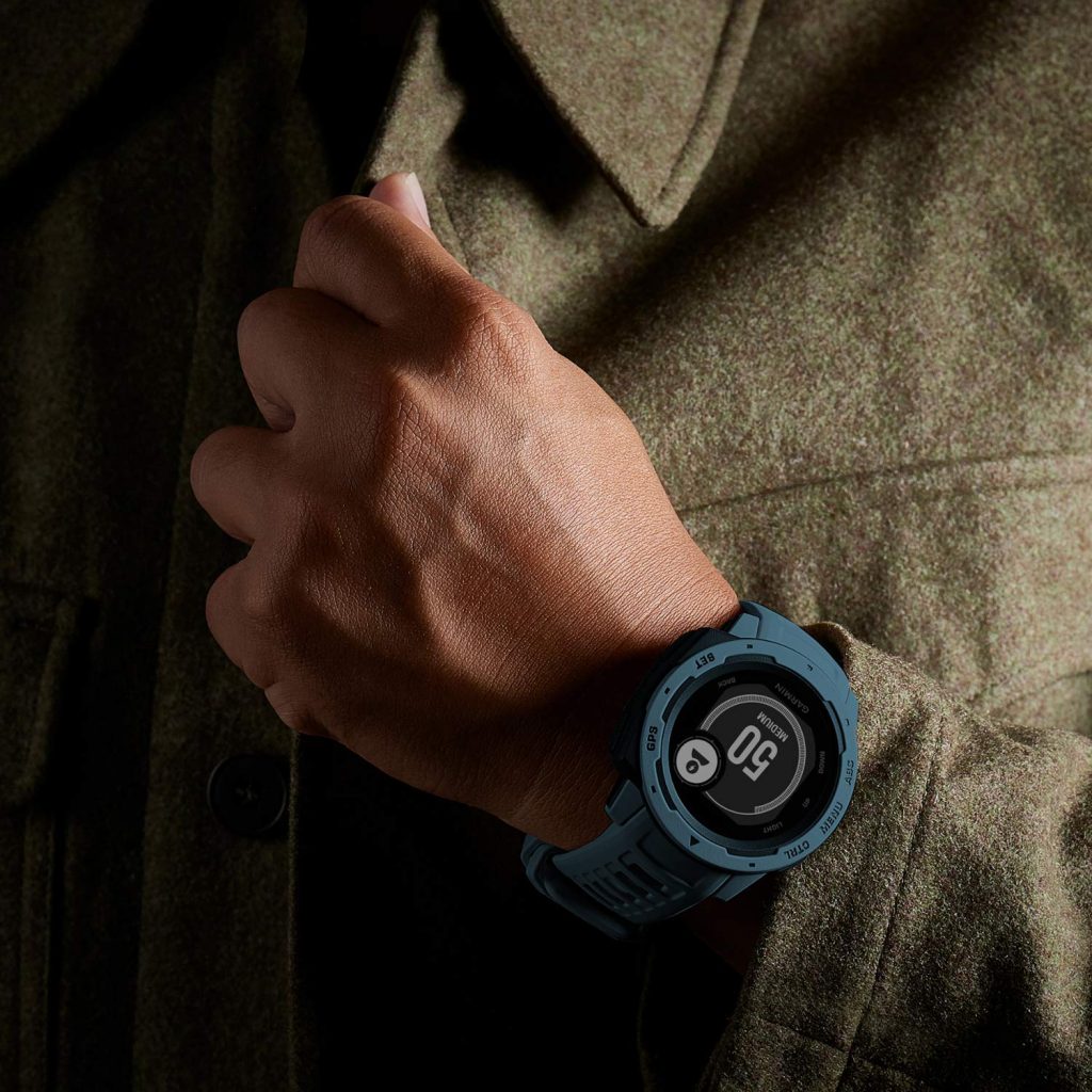 Garmin Instinct Outdoor GPS Watch - Lakeside Blue Premium Look