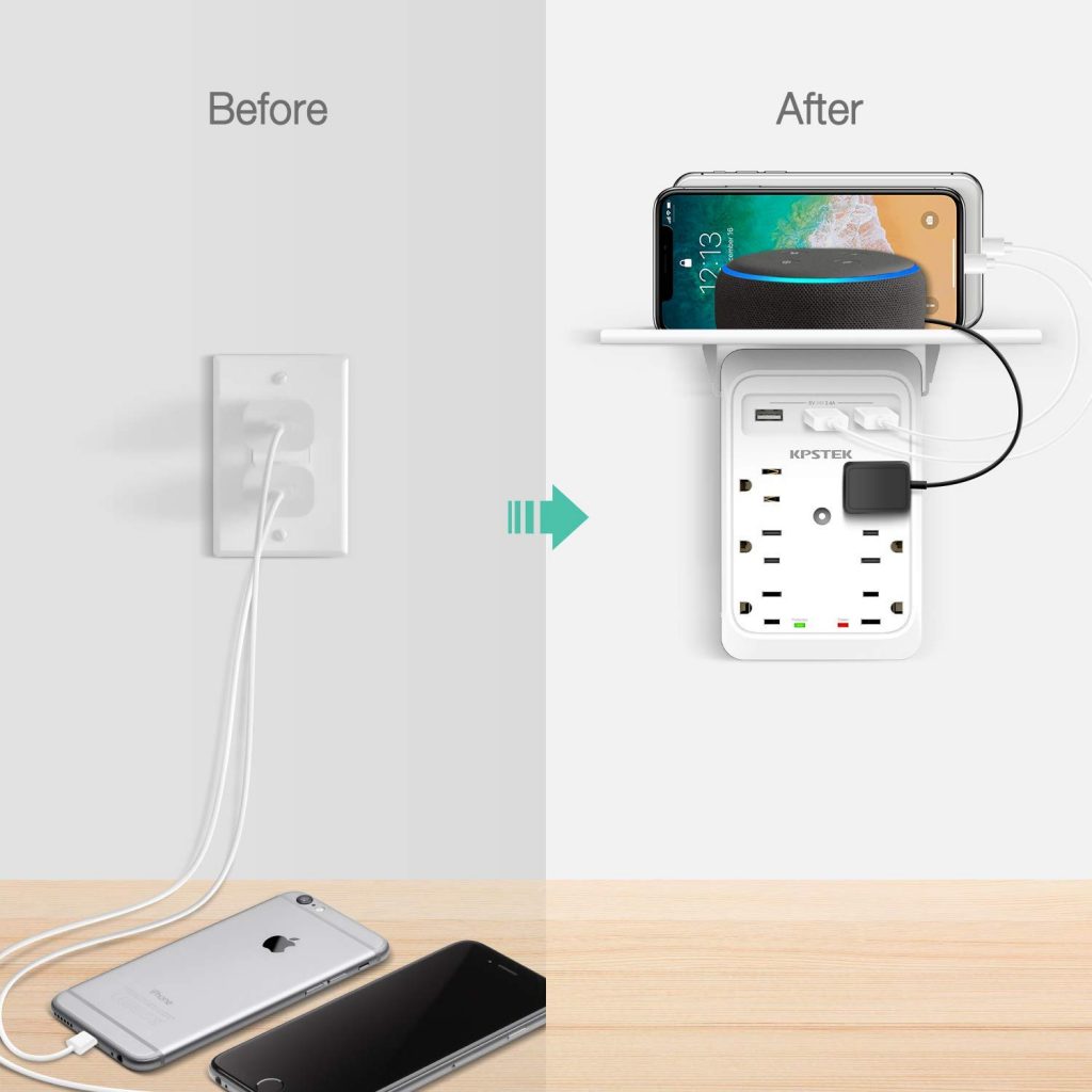 KPSTEK-Multi-Plug-Outlet-Shelf-Before-And-After