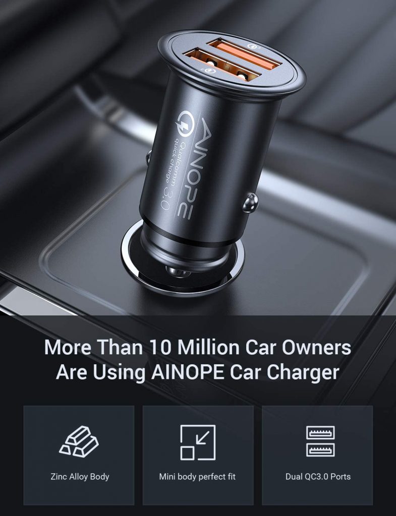 Best Tech Gifts Under $20 | AINOPE Dual-Port USB Car Charger