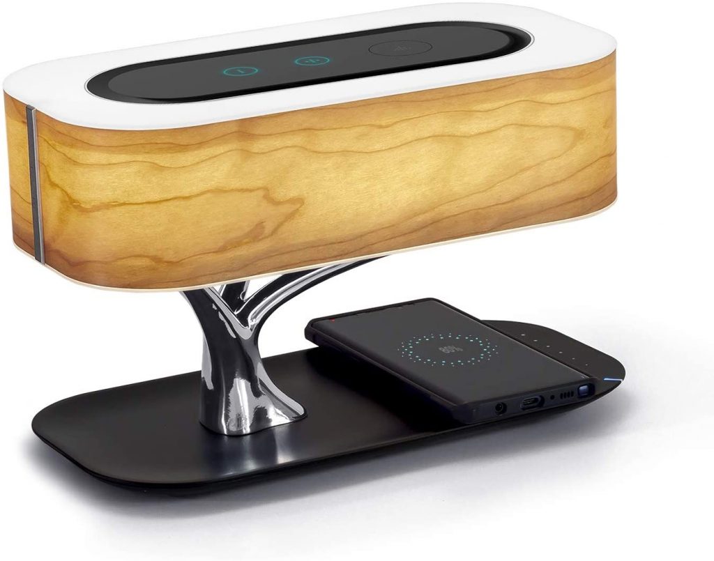 image of an Ampulla 3-in-1 desk lamp wireless charging Bluetooth speaker
