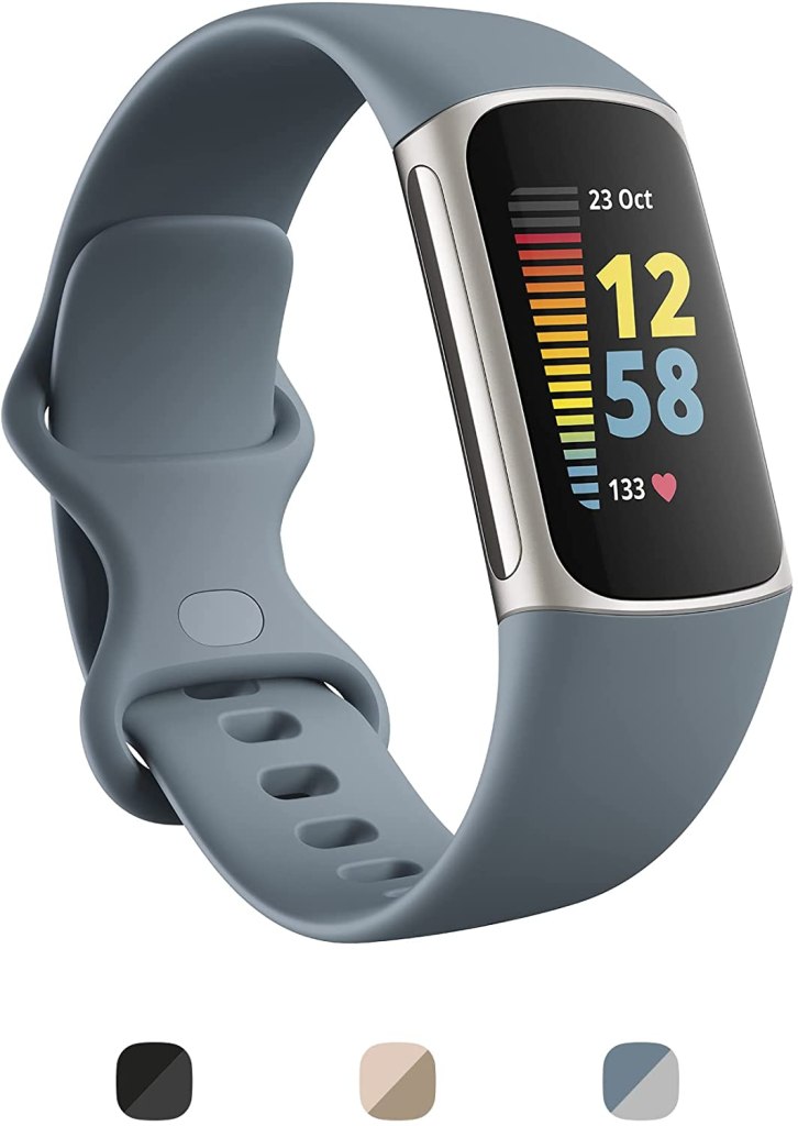 Image of the Fitbit Charge 5 Fitness Tracker and color options