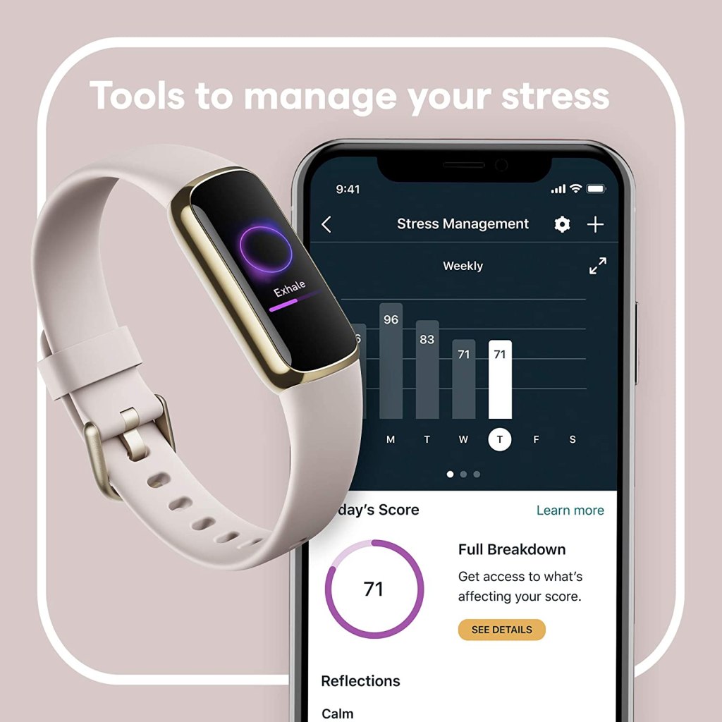 Fitbit Luxe Best Luxury Fitness Tracker Stress Management