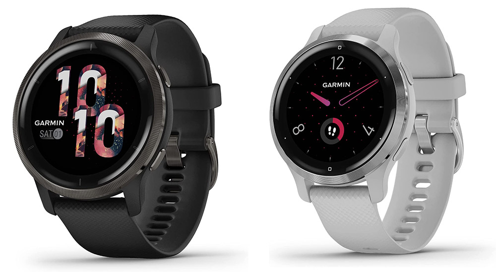 Image of the Garmin Venu 2 and Venu 2s Fitness Smartwatches