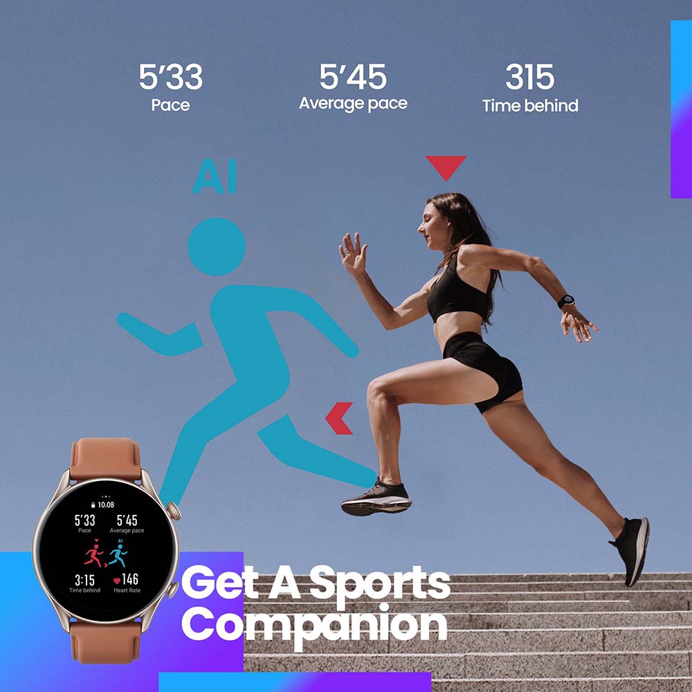 Amazfit GTR 3 Pro - Advanced Running Metrics and AI Pace