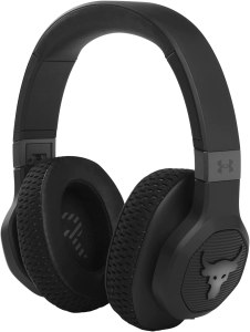 image of the black Under Armour Project Rock Over Ear Workout Headphones
