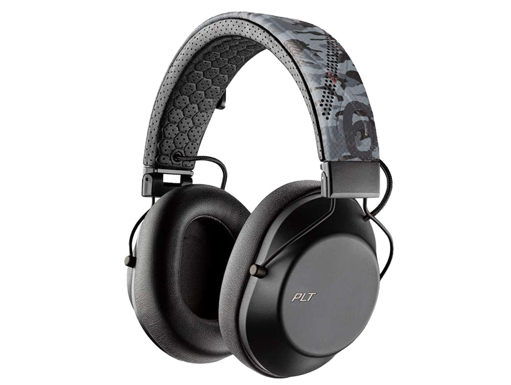 image of the camo version of the Plantronics Poly BackBeat Fit 6100 over-ear headphones for working out
