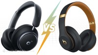 image of two sets of over-ear headphones representing a battle of the Beats Studio3 vs Soundcore Q45 headphones